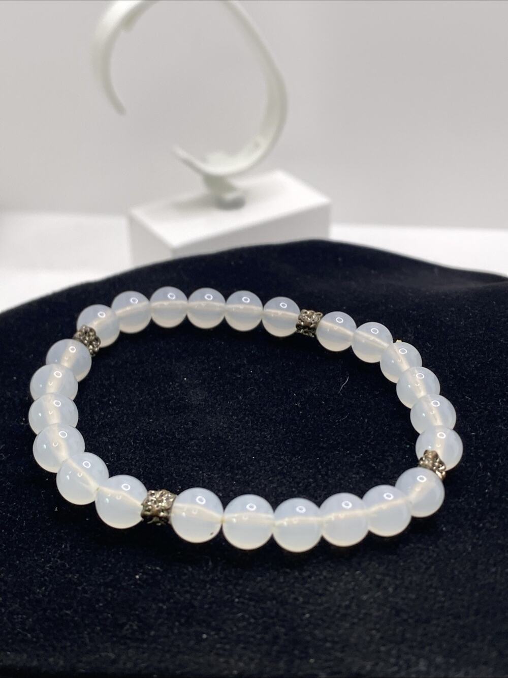Womens Clear Gem Bead Bracelet Fashion